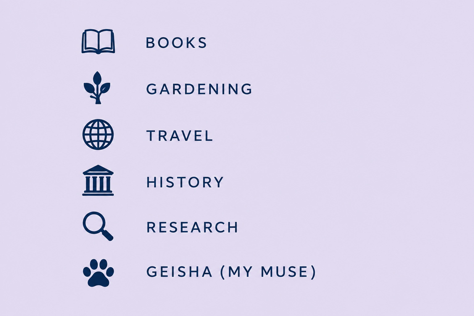 minimalist lavender navigation menu